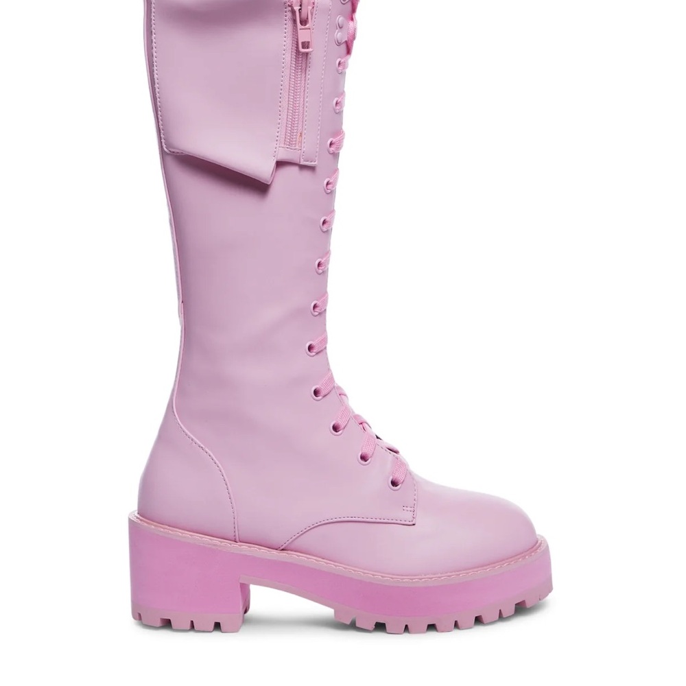 Dolls Kill Bubblegum Obsidian Combat Boots
